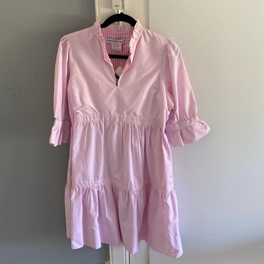 Gretchen Scott Teardrop pink stripe dress - wash & wear